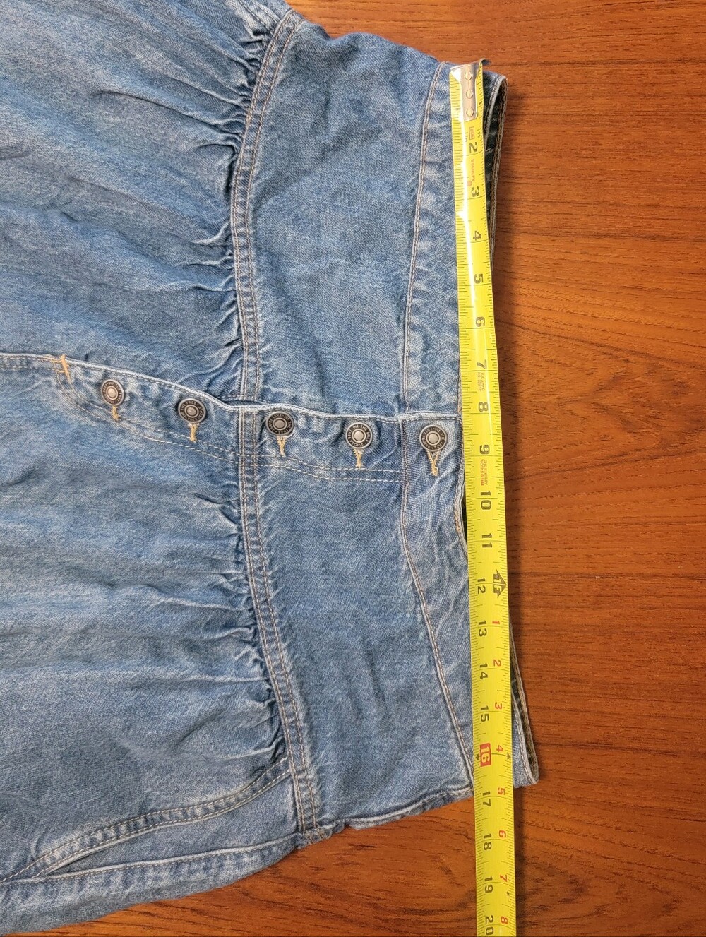 We The Free Light Blue Denim Tiered Maxi Skirt size Large - Picture 5 of 8